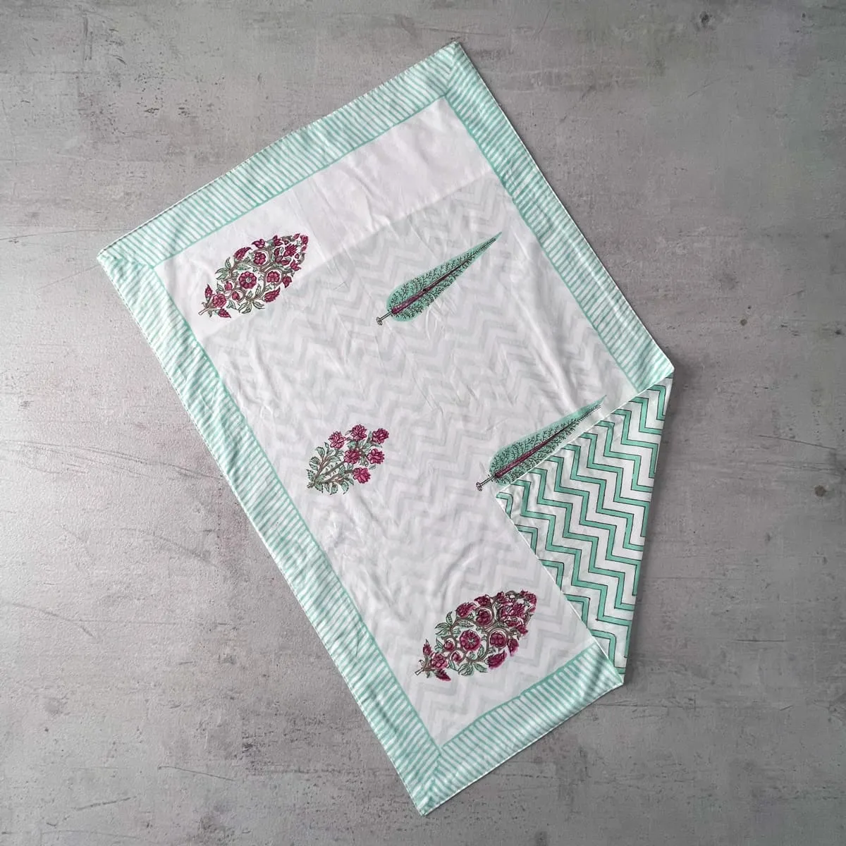 Home Artisan Alina Floral Pattern Hand Block Print Bed Sheet