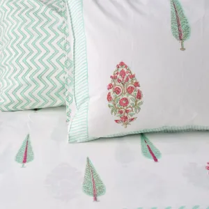 Home Artisan Alina Floral Pattern Hand Block Print Bed Sheet