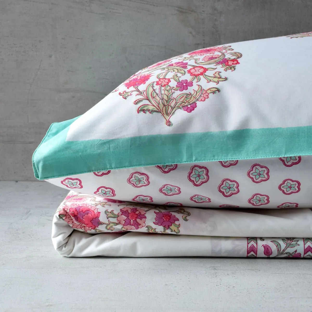 Home Artisan Anaya Floral Pattern Hand Block Print Bed Sheet