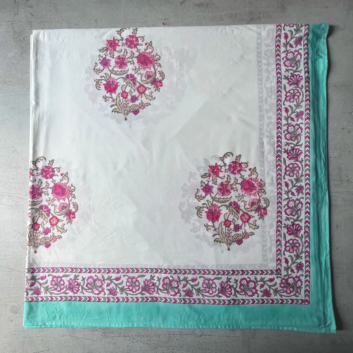 Home Artisan Anaya Floral Pattern Hand Block Print Bed Sheet