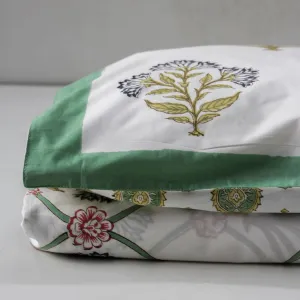 Home Artisan Nafisa Floral Meshwork Hand Block Print Bed Sheet