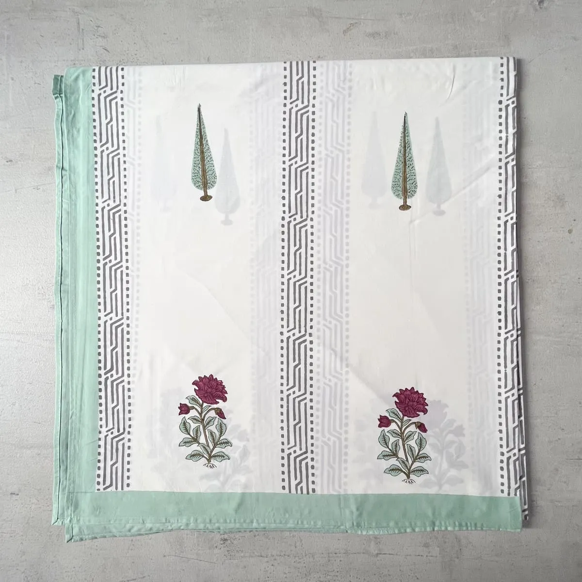 Home Artisan Zaira Floral Pattern Hand Block Print Bed Sheet