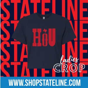HOU RED - NAVY Ladies Crop