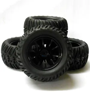HS211116BK 1/10 Scale Off Road Monster Truck RC Wheels Tyres Black 10 Spoke V2 4
