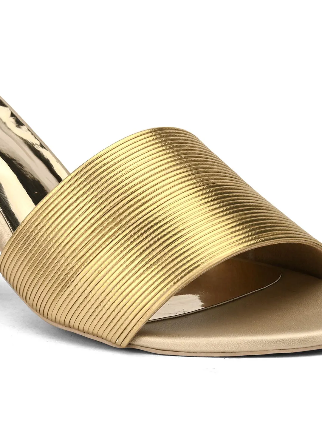 Hydes N Hues Gold-Toned Block Heels