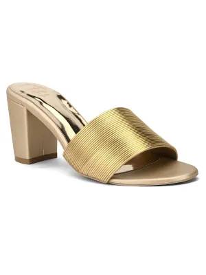 Hydes N Hues Gold-Toned Block Heels