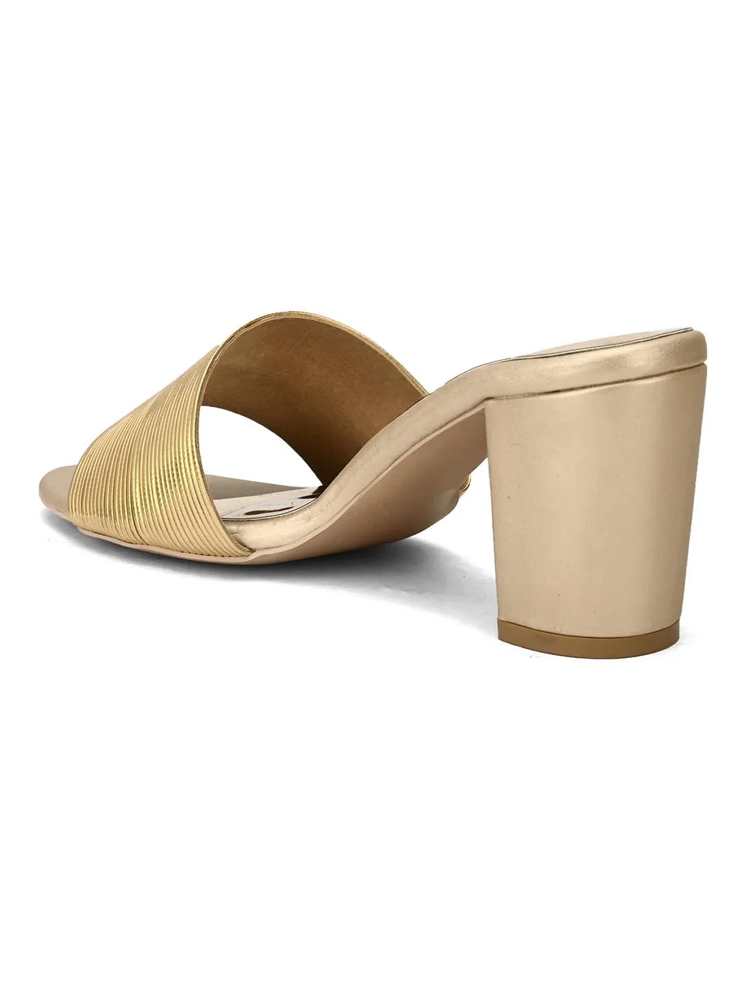 Hydes N Hues Gold-Toned Block Heels