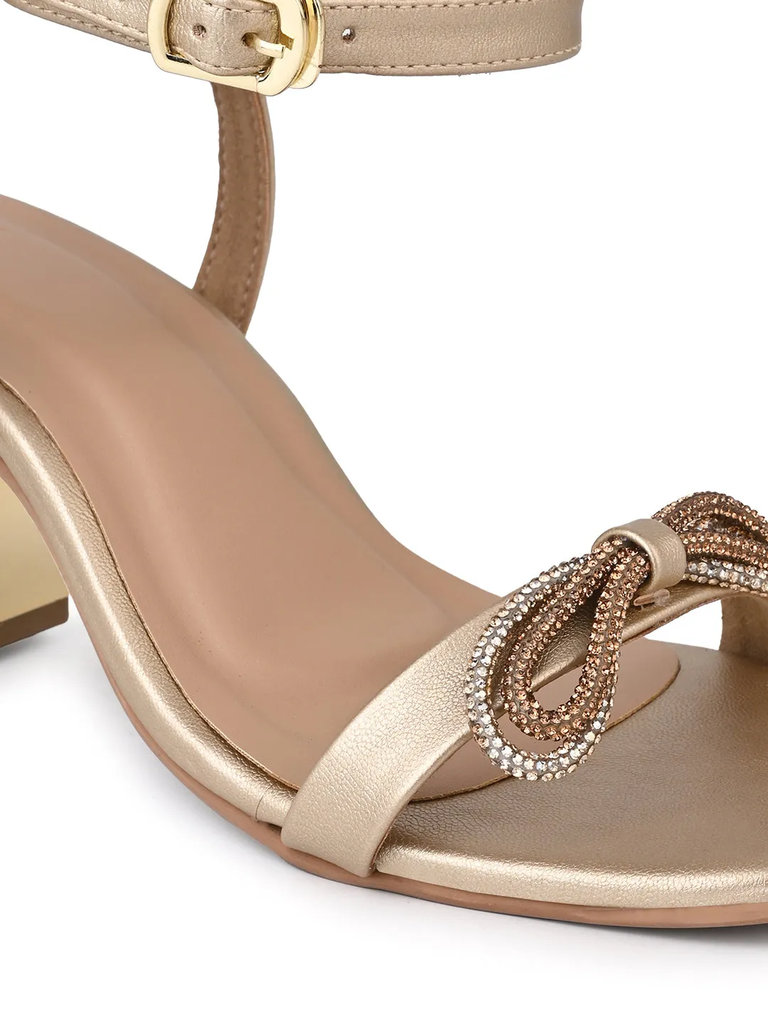 Hydes N Hues Golden Block Heels Sandal