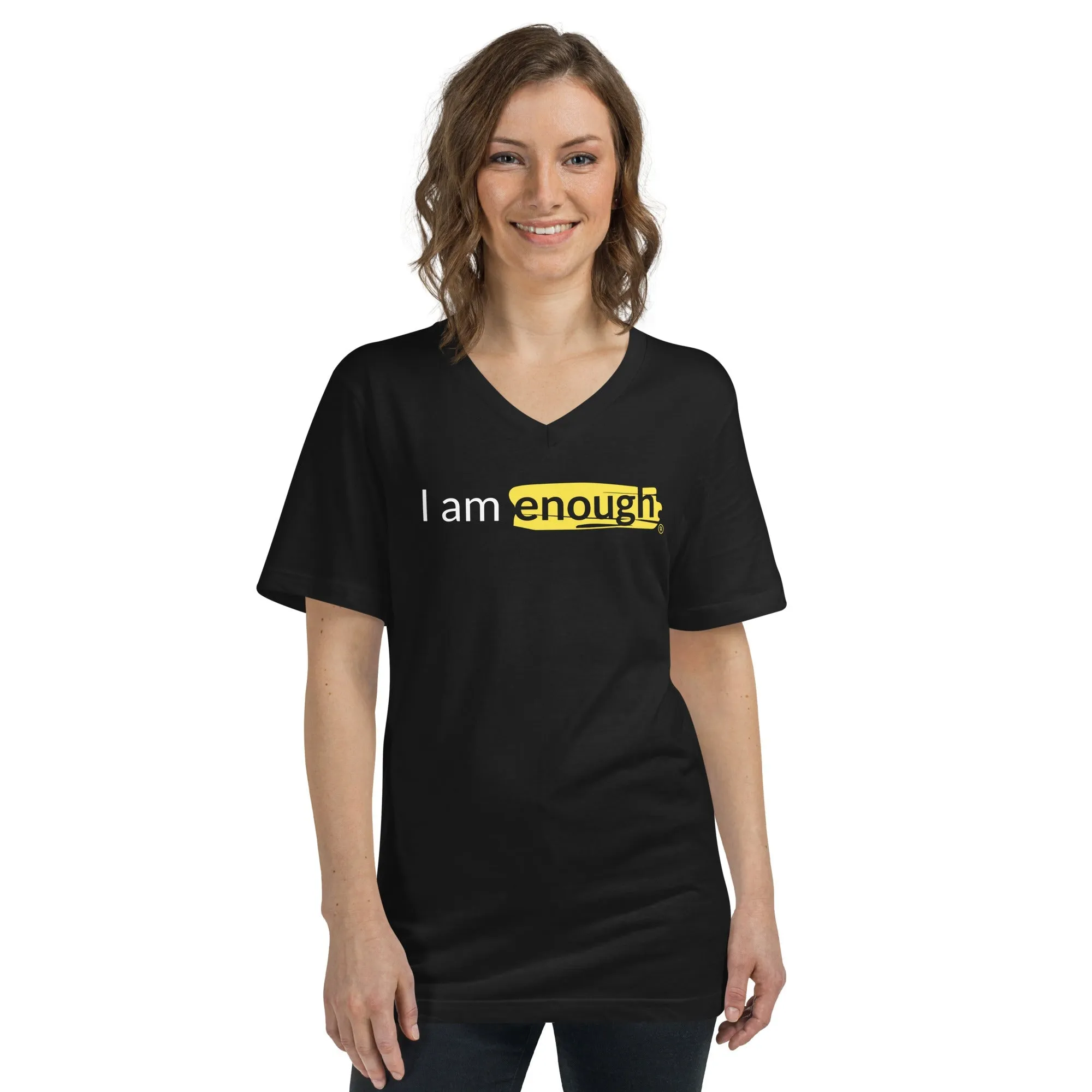 I AM ENOUGH ORIGINAL V-NECK Affirmation Positive Message Tee for Women