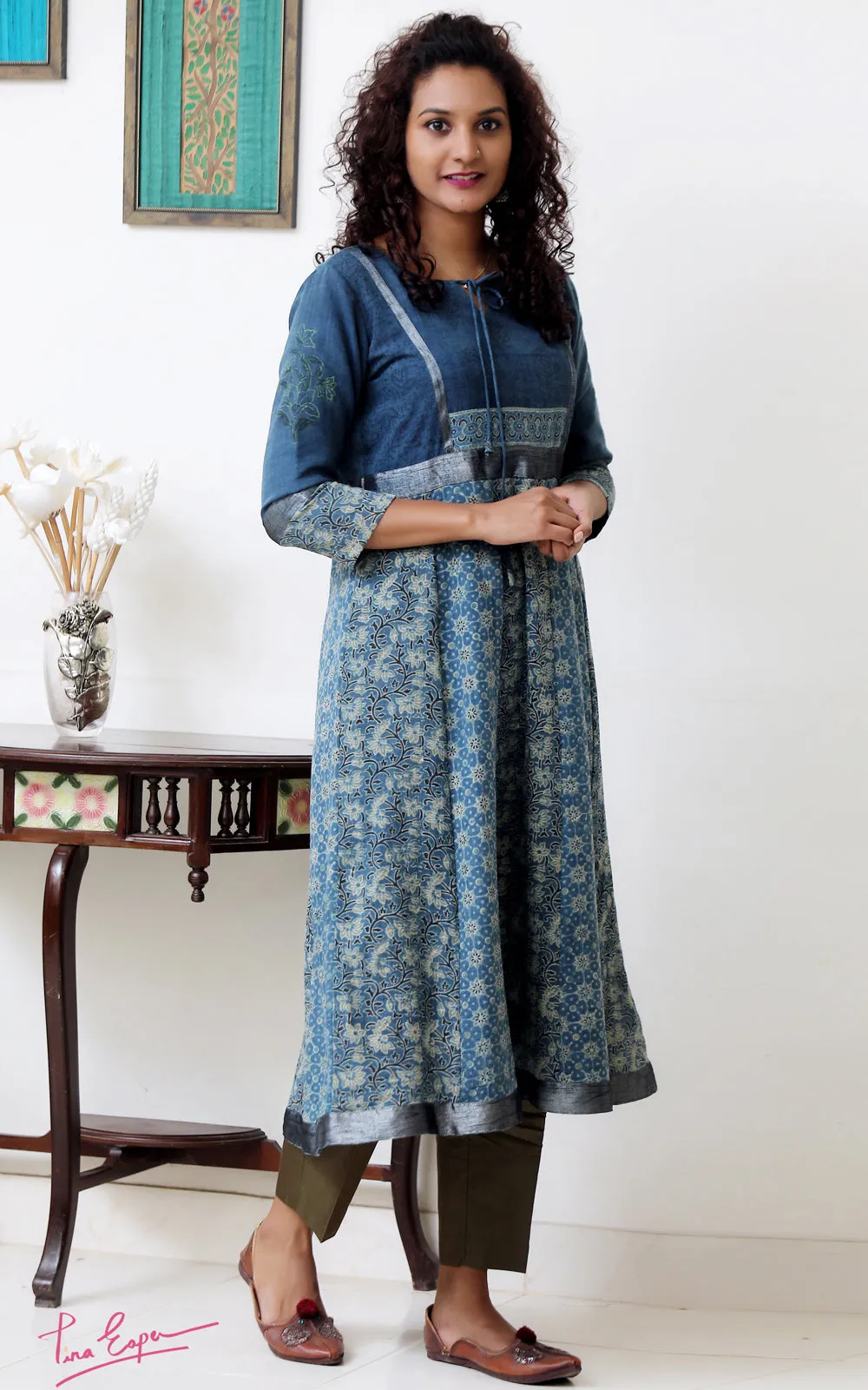INDIGO BLUE AIRAK KURTA