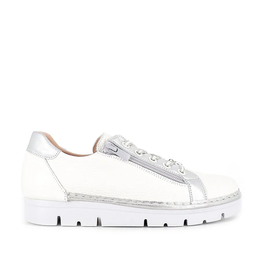 JACKIE JS-2001 - WHITE SILVER LEATHER