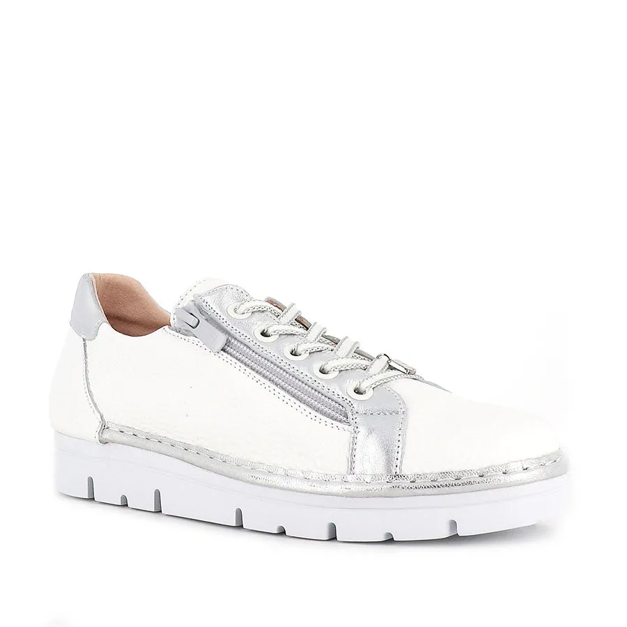 JACKIE JS-2001 - WHITE SILVER LEATHER