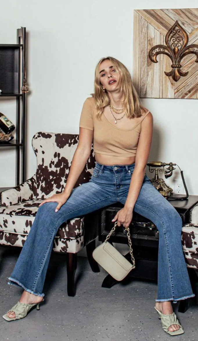 Jenny Light Blue High Rise Flare Jeans