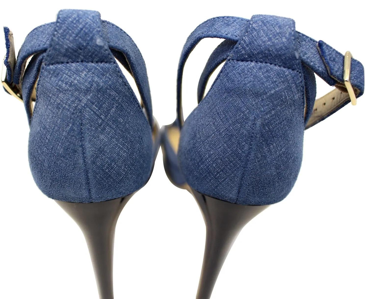 JIMMY CHOO Kayden Denim Platform Sandals Blue Size 39.1/2 - Sale