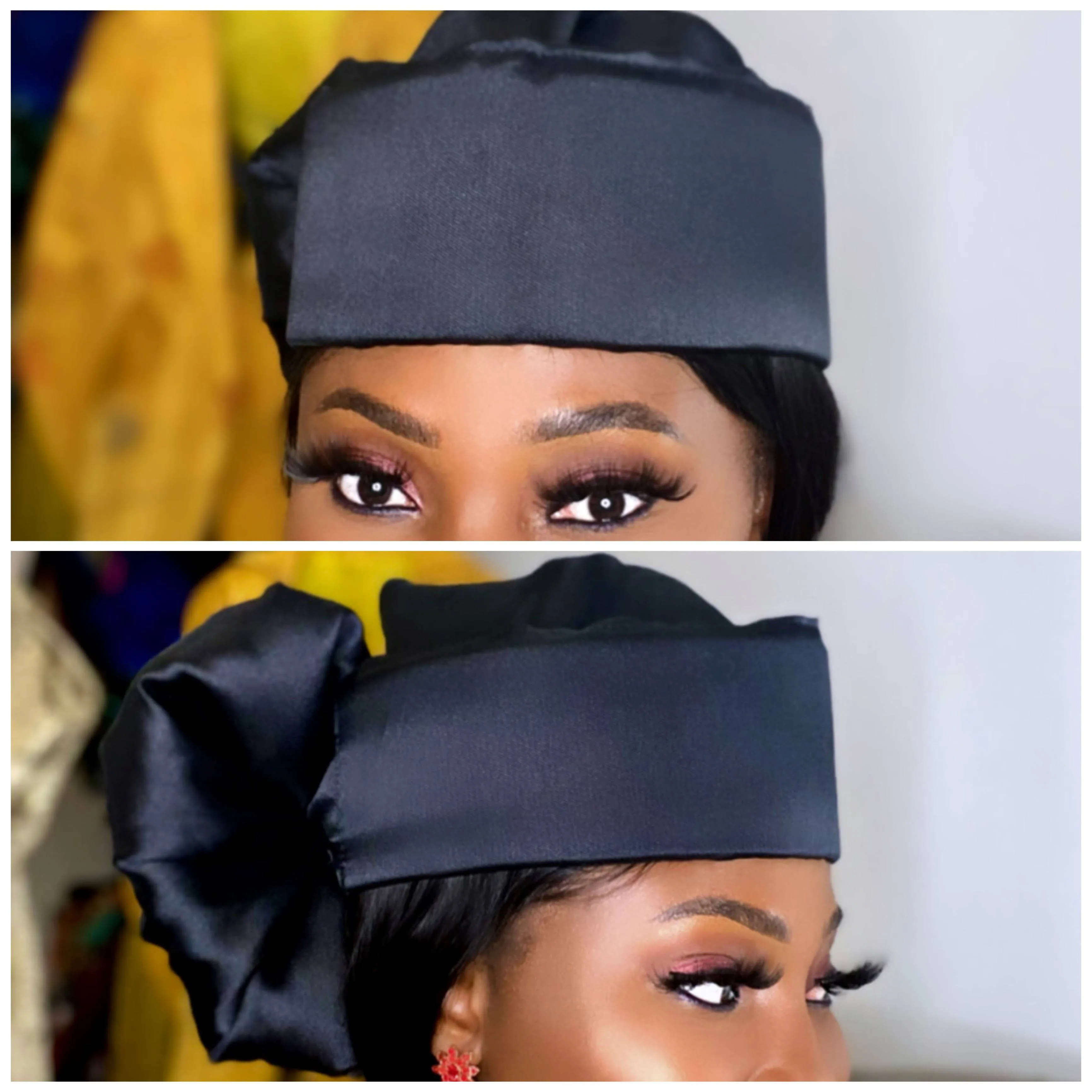 Joha Turban cap (Black)- Women's African turban hat