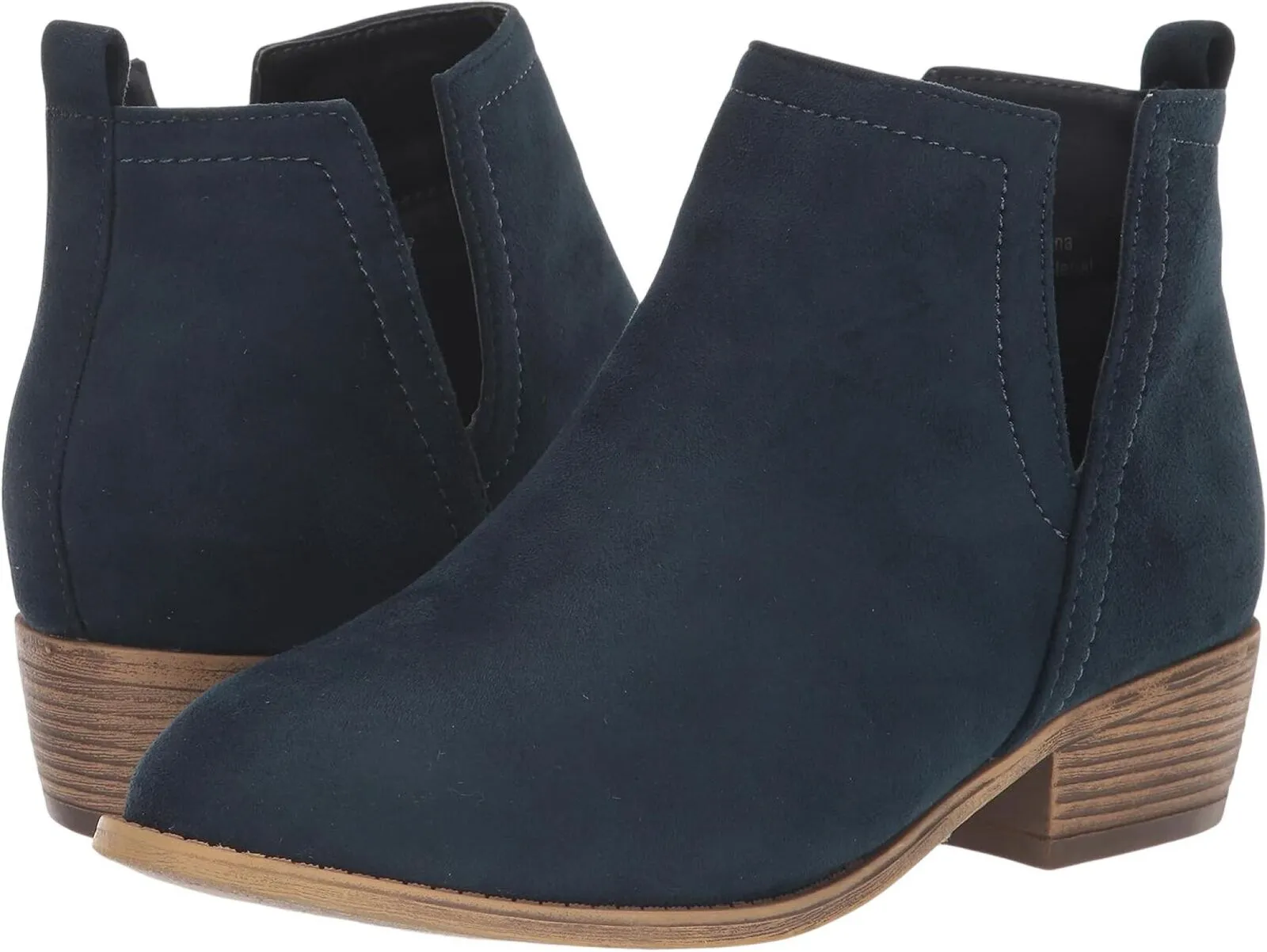 Journee Collection Womens Rimi Pull On Stacked Heel Booties RIMI-BLU Blue 6.5M