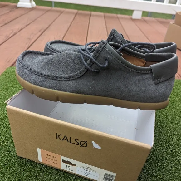 KALSO EARTH SHOE Darby Negative Heel Earth Shoe Carbon Gray Women's Size 10/10.5