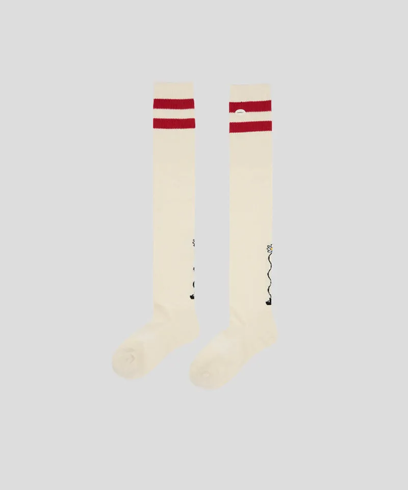 KANDINI 2pcs Color Block Knee Socks