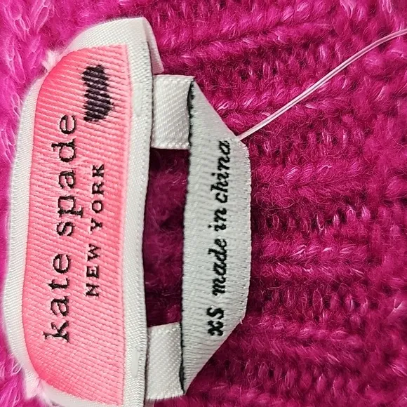 Kate Spade pink bow crew neck sweater women's size extra small