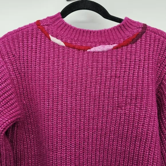 Kate Spade pink bow crew neck sweater women's size extra small