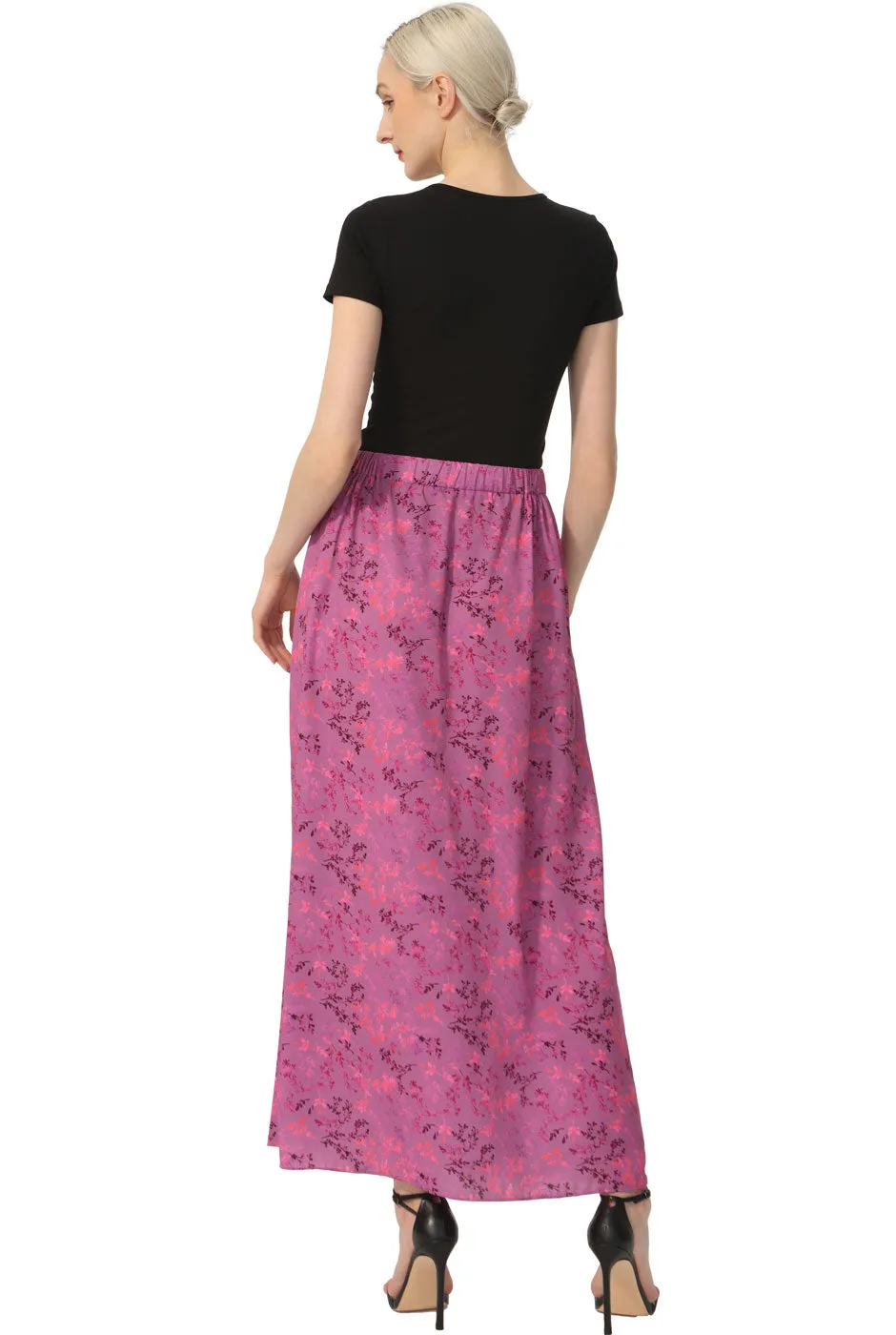 Kimi   Kai Women Print Box Pleat Maxi Skirt