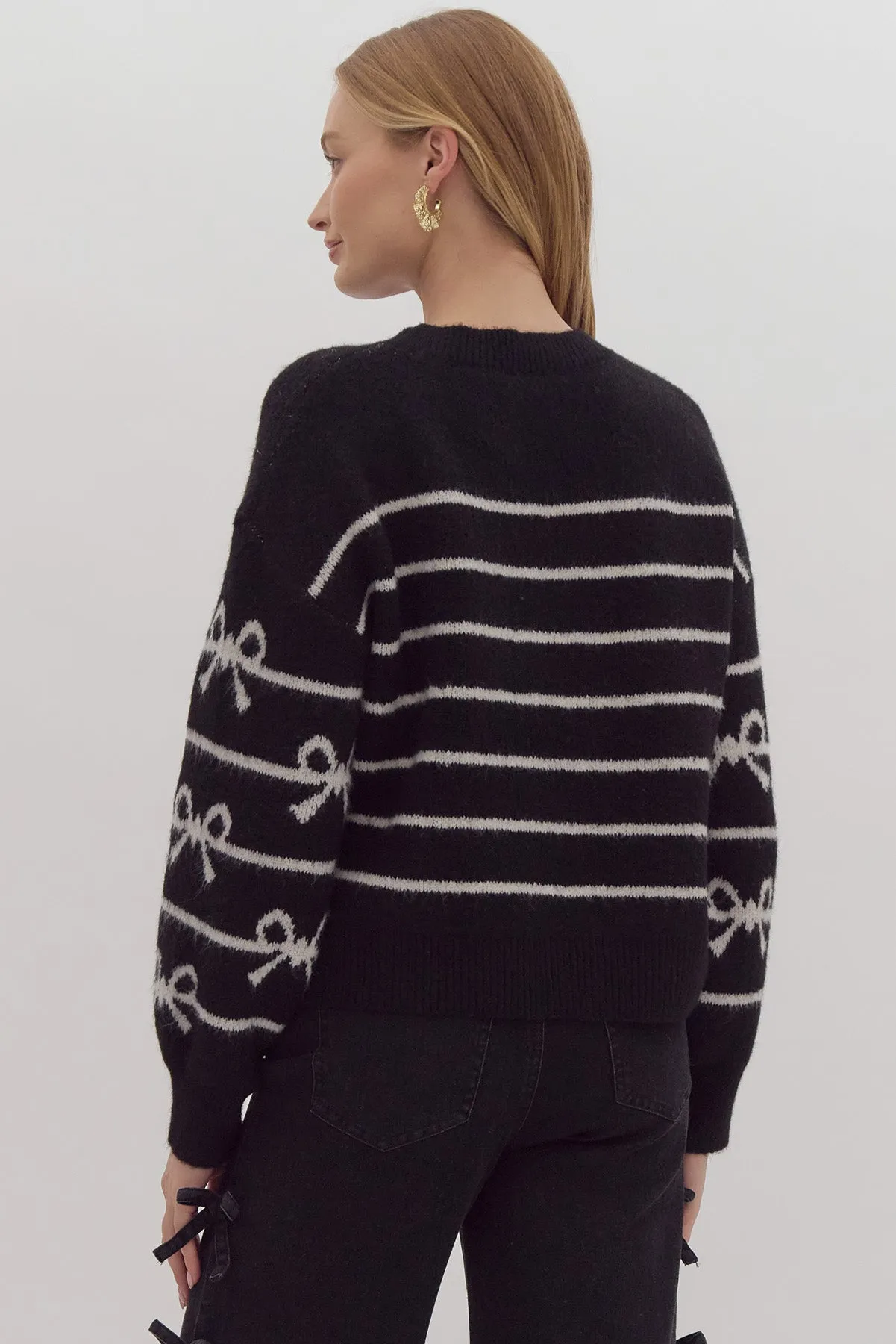 Knit Bow Sweater {Black}