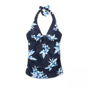 Kona Sol Women's Tie Front Halter Tankini Top