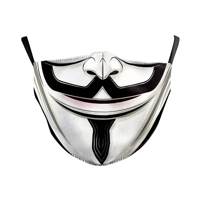 Kutehealth Grimace Printed Face Cover with 3 Replace Filters for Party or Holiday