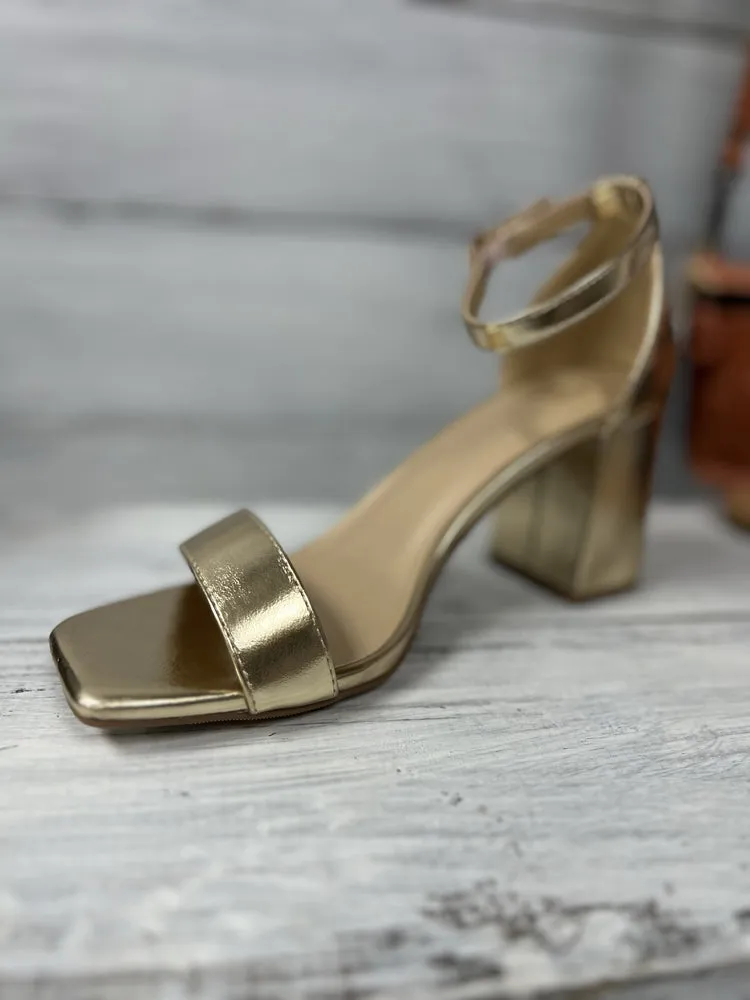 Larch Gold Block Heel
