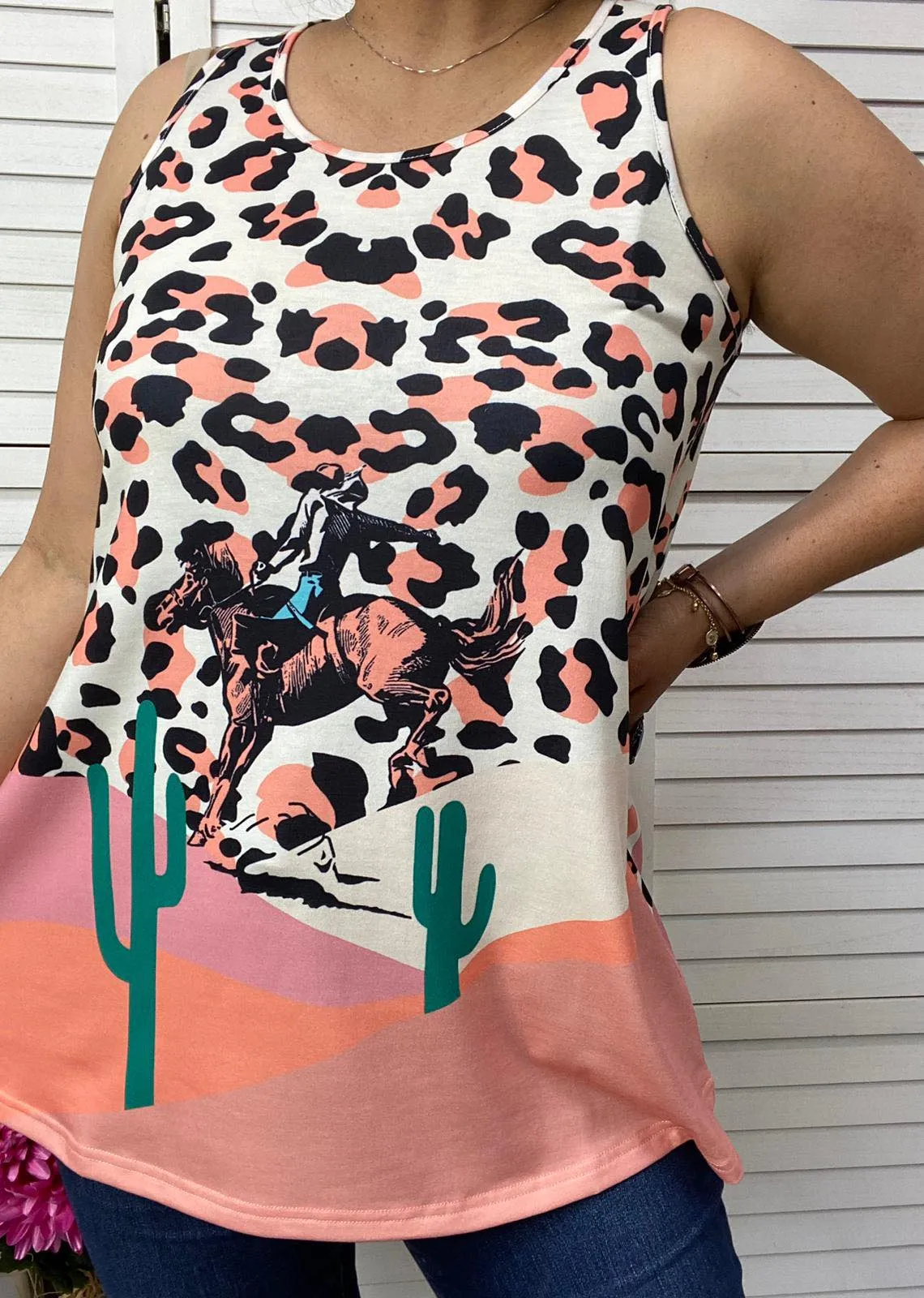 Leopard & Western Print tank top