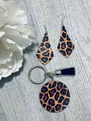 Leopard Wooden Earrings