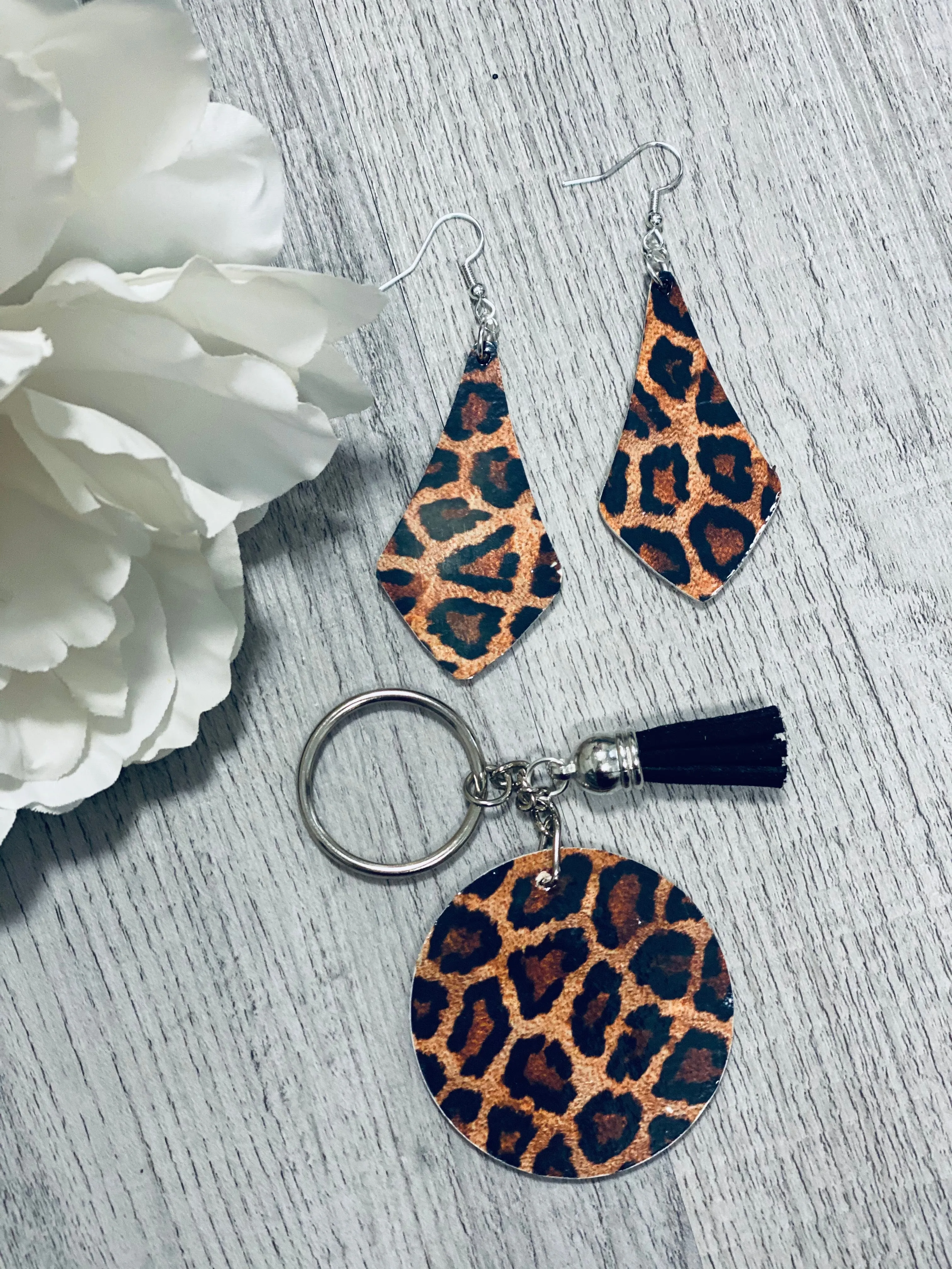 Leopard Wooden Earrings