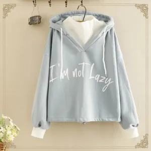 Letter Print Fake Two-Piece Hoodie mp005899