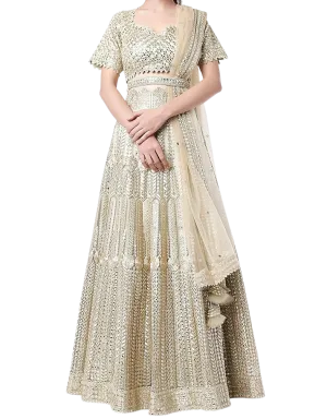 Lime Embroidered Lehenga Set