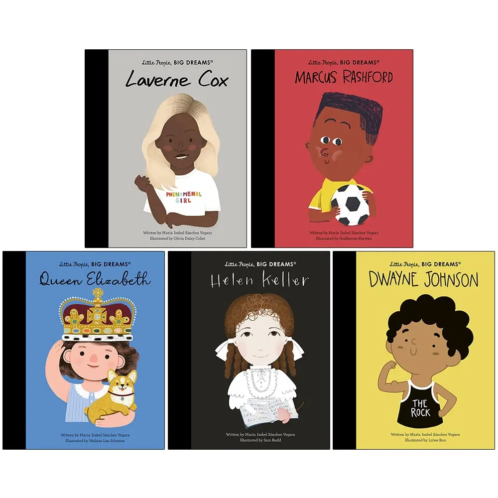 Little People Big Dreams Series 18 Collection Books Set Book 86 To 90 (Laverne Cox, Marcus Rashford)