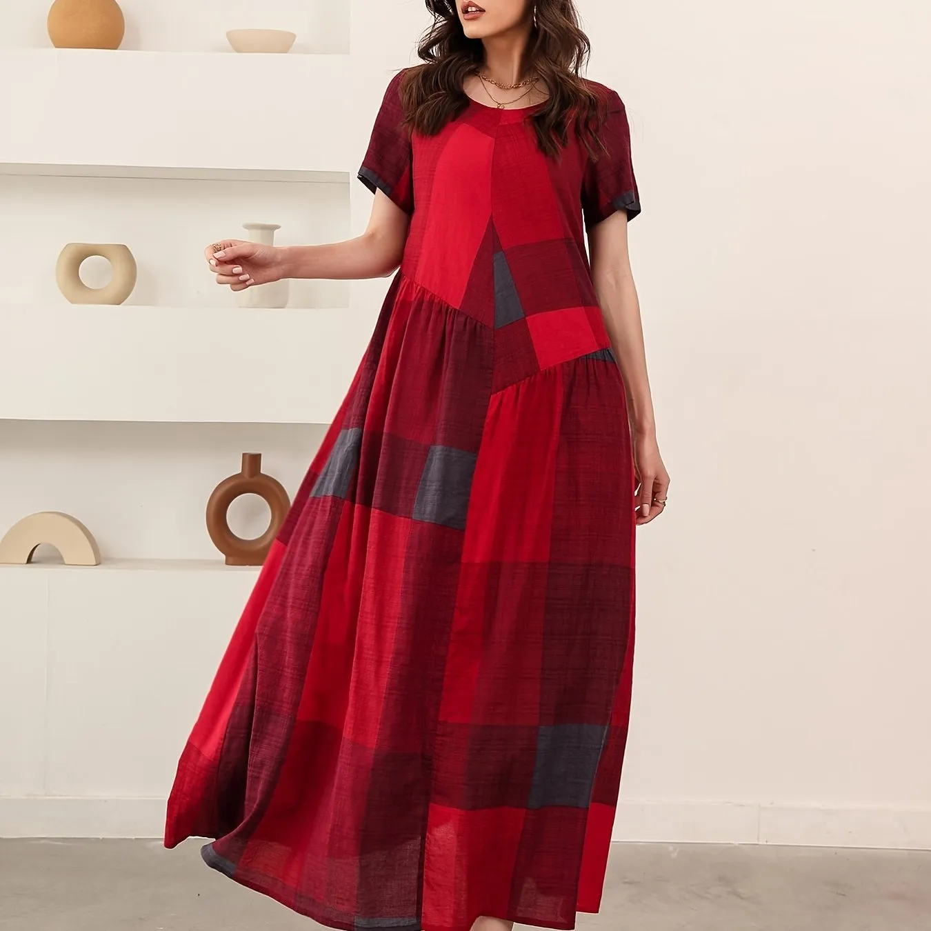 Loose Color Block Dress