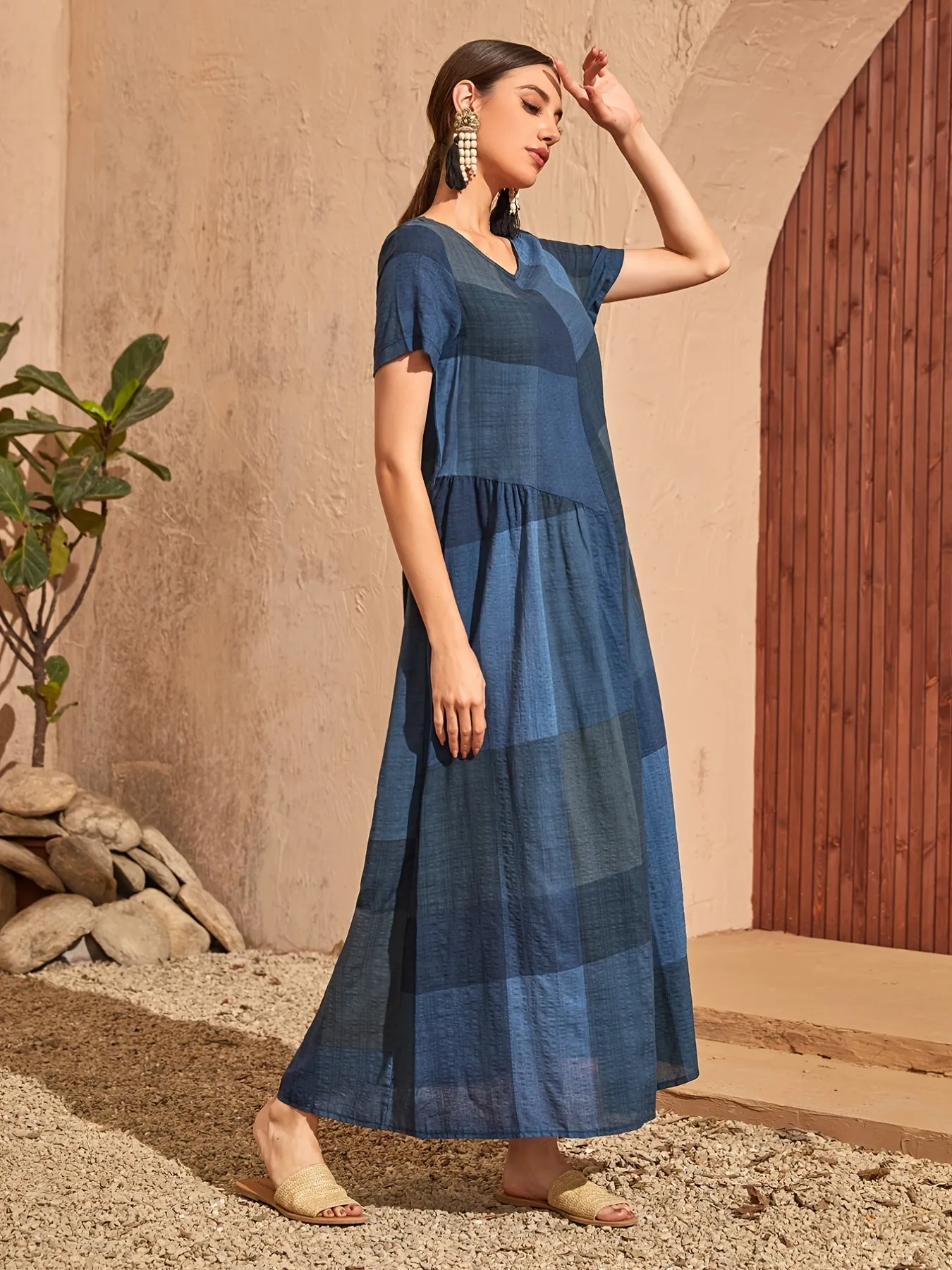 Loose Color Block Dress