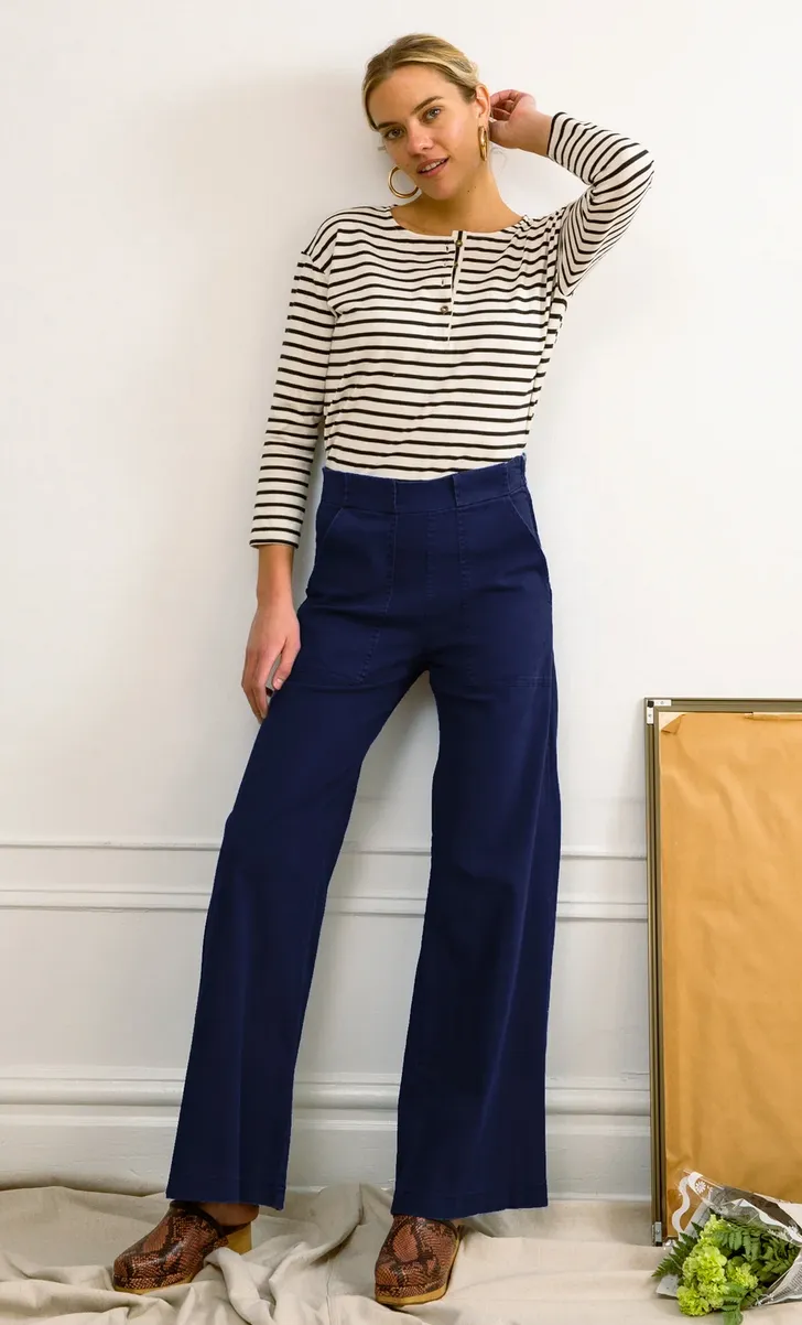 Loup Long Sabrina Wide-Leg Pant in Twilight
