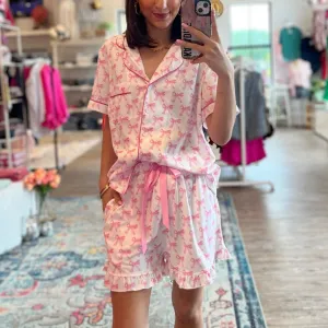Love Knot Silky Bow Pajama Set