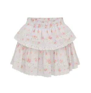 Love Shack Fancy Ruffle Mini Skirt - Skylight Blue