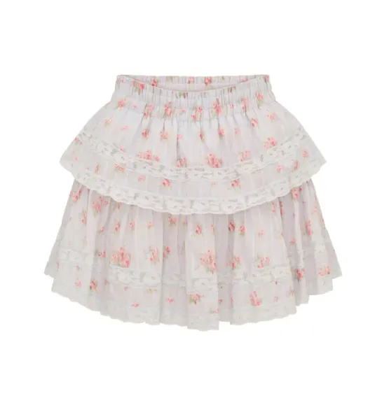 Love Shack Fancy Ruffle Mini Skirt - Skylight Blue