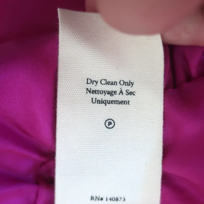 LoveShackFancy Noble Strapless Bow Mini Dress Fuschia Silk Size 8 NEW