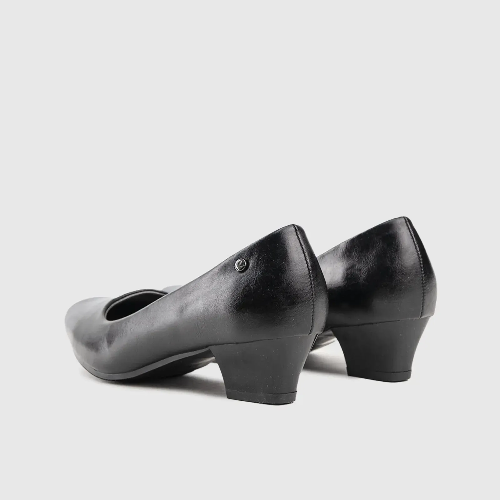 Low Block Heel Court Shoe 10032 Black