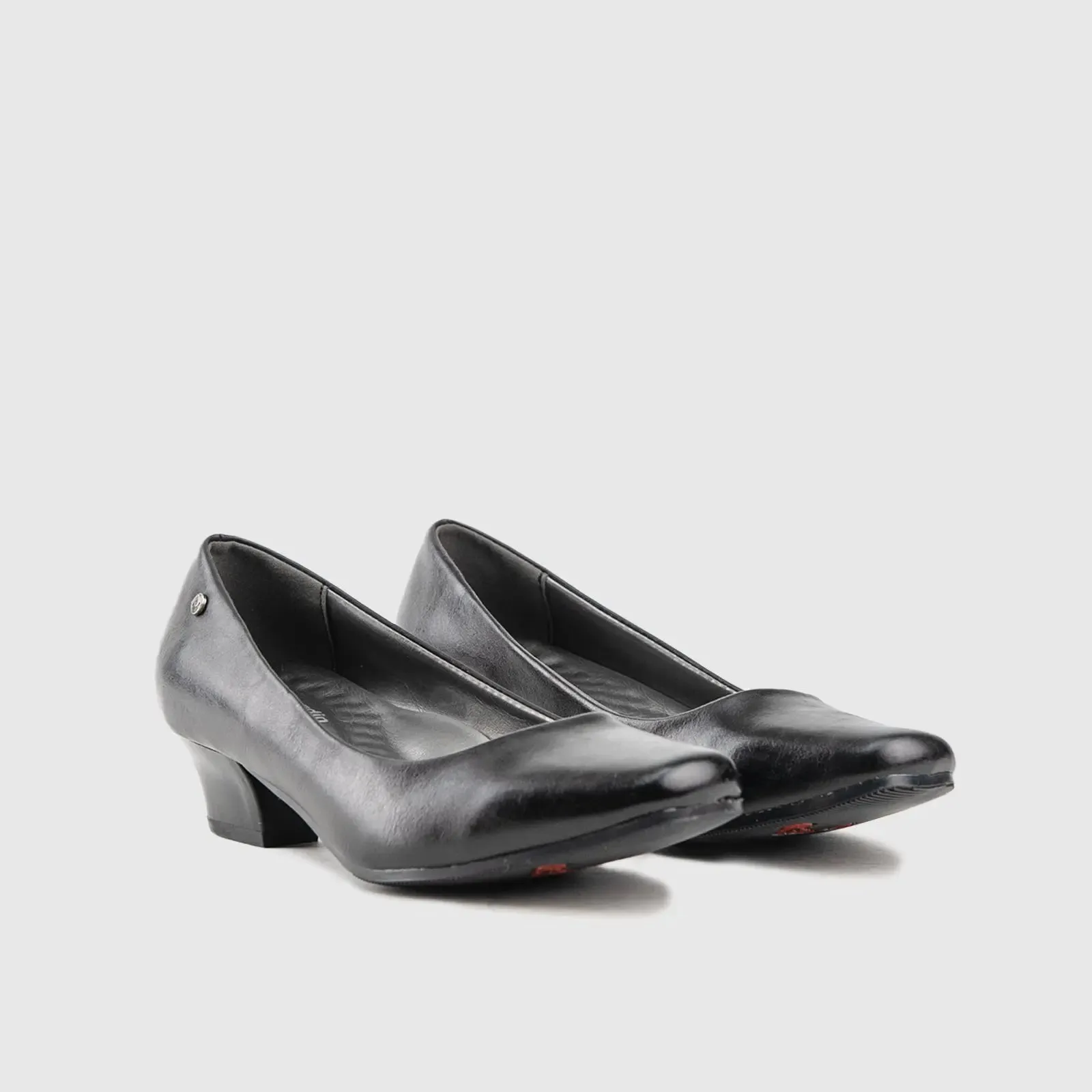 Low Block Heel Court Shoe 10032 Black