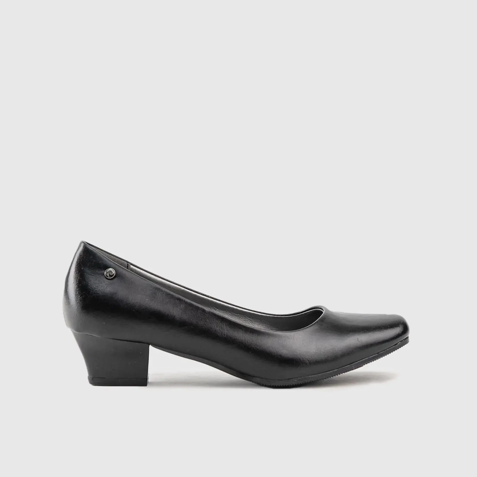 Low Block Heel Court Shoe 10032 Black