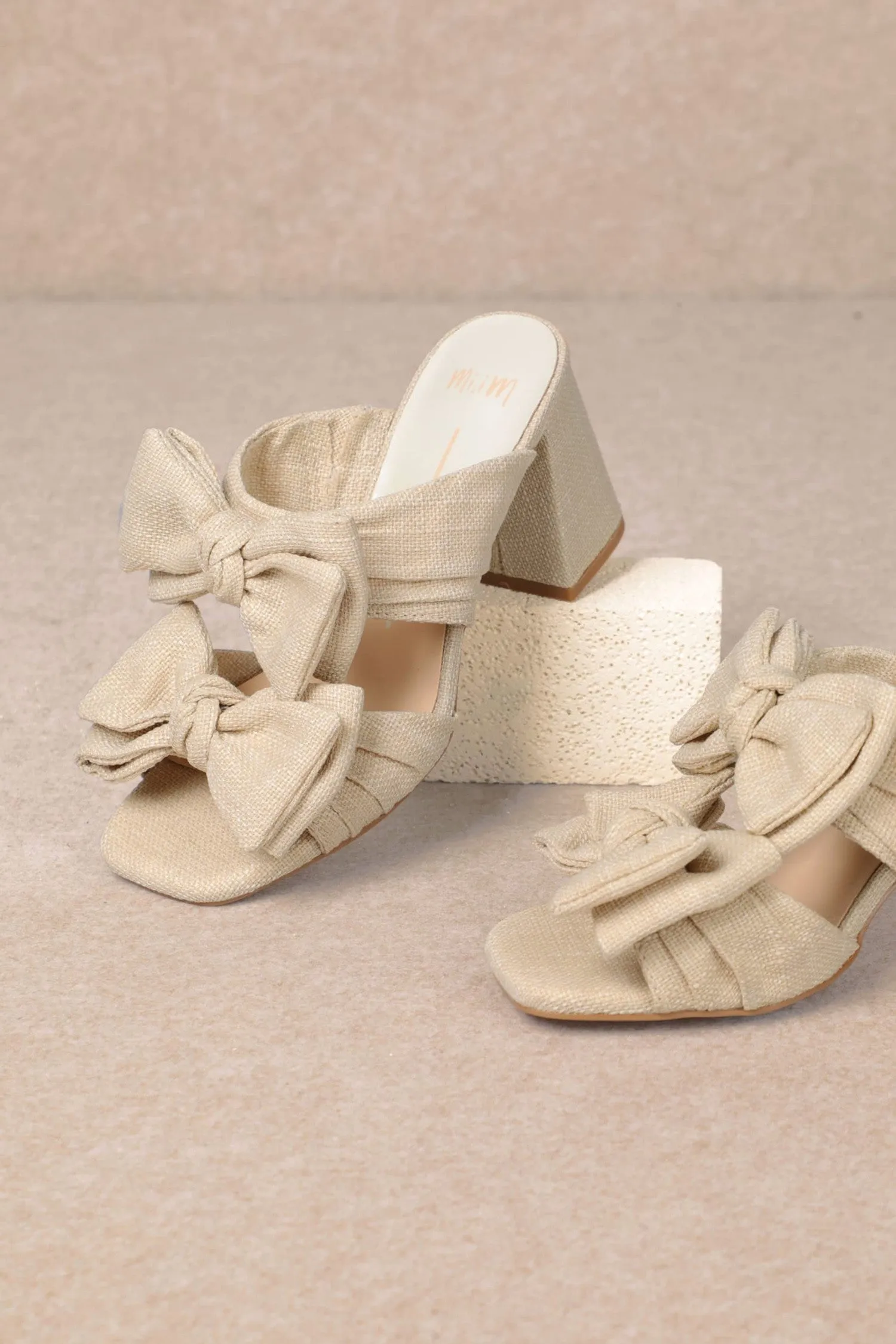 Lucy Double Strap Bow Heels