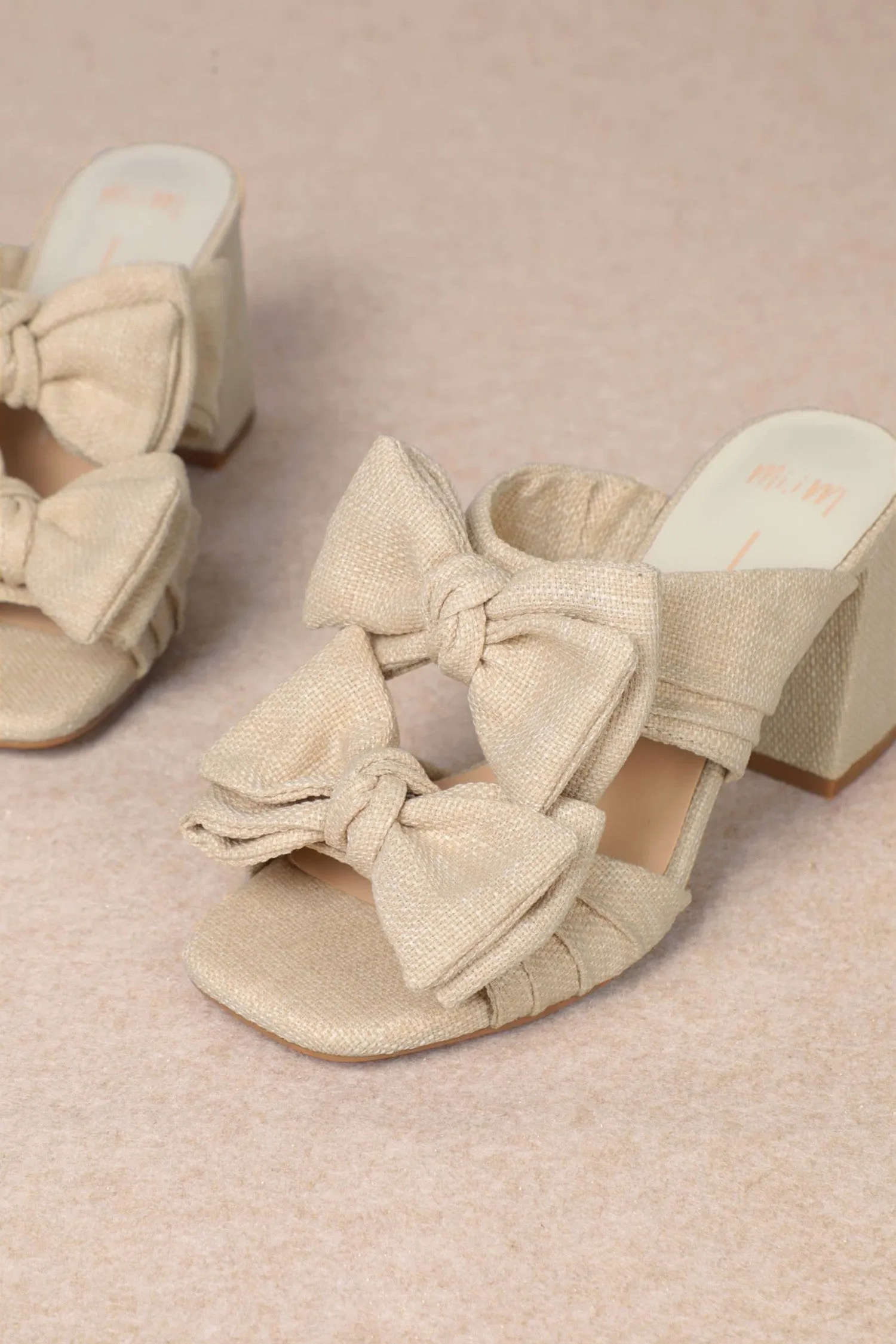 Lucy Double Strap Bow Heels