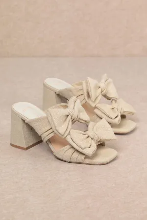 Lucy Double Strap Bow Heels