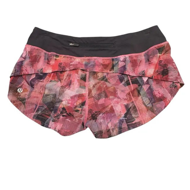 Lululemon Run Times Pink Print Shorts Size 6