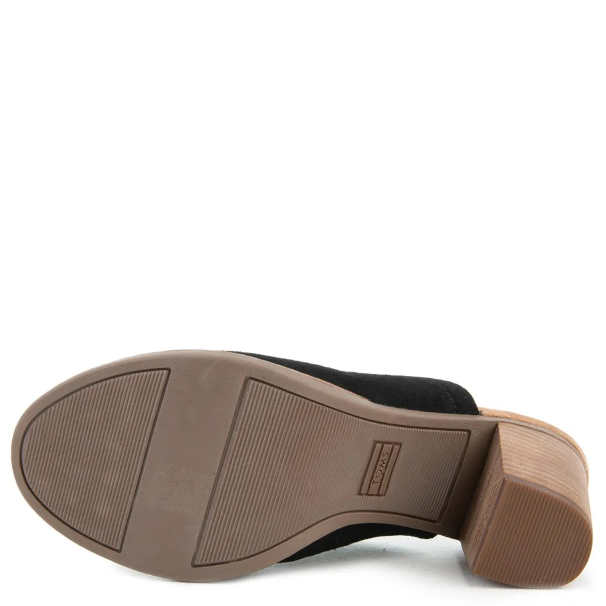 Majorca Mule Heels in Black Suede/Perforated Leaf